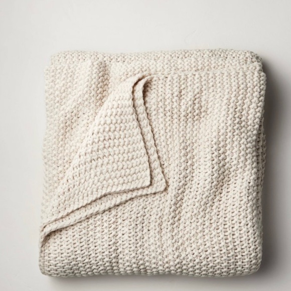 Casaluna Bedding Casaluna King Chunky Knit Natural Bed Blanket Nwt